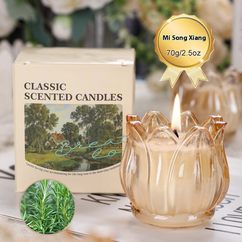 French Tulip Glass Natural Organic Oil Soy Wax