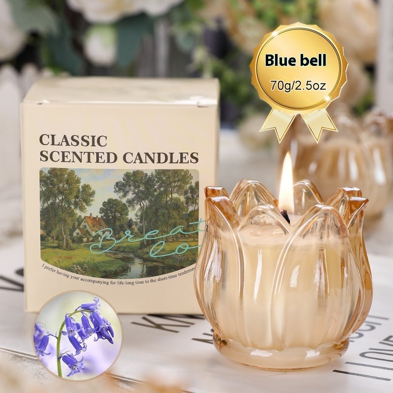 French Tulip Glass Natural Organic Oil Soy Wax