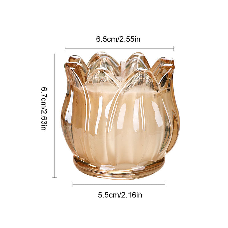 French Tulip Glass Natural Organic Oil Soy Wax